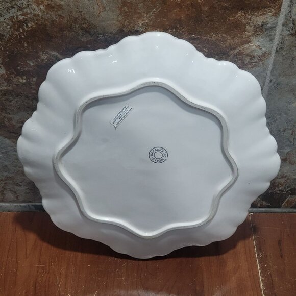 Vintage World Bazaars 3D Rose Decorative Scalloped Serving Dish Bowl - Picture 5 of 11